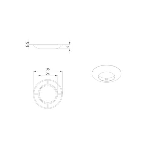 Kroužek pro PD9-FC, RAL 9006, stříbrná 36mm 2