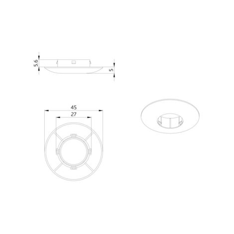 Circular ring for PD9-FC, RAL 9006, stříbrná 45mm 2