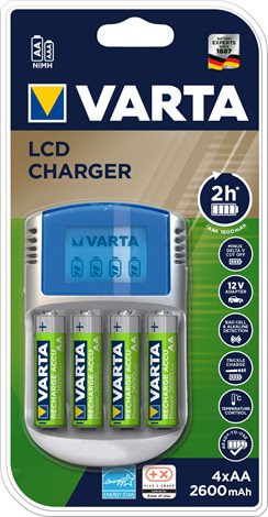LCD charger + 4xAA 2500mAh R2U + adaptér 12V + USB IN