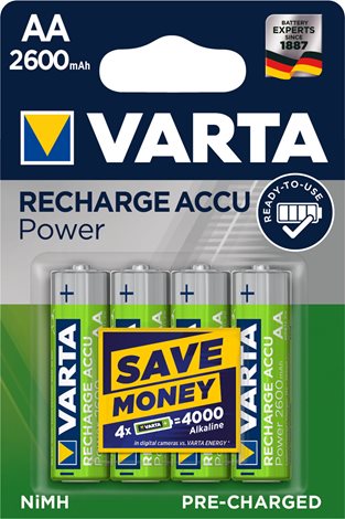 Recharge Accu Power 4 AA 2600 mAh R2U