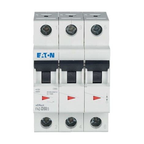 FAZ-D50/3 Jistič FAZ, char D, 3-pólový, In=50A, Icu=10kA (ČSN EN 60947-2)