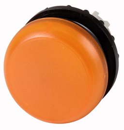 M22-L-A Signálka, zapuštěná, IP67, kroužek titan, jantarová
