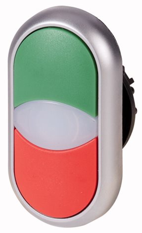 M22-DDL-GR Dvojtlačítko zelené/červené + signálka bílá