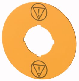 M22-XBK-ESS Označ. štítek nouzového zastavení, IP66, D=60mm, se symbolem nouzového zastave