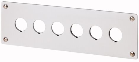 M22-E6 Čelní deska do panelu, Al, elox, IP40, 6 montážní míst