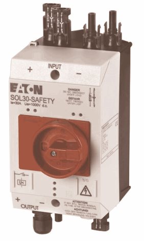 SOL30-SAFETY/2MV-U(230V50HZ) Centrální nouzový odpínač FV panelů Uc=230V/50Hz, 26A, 2xM12->1xM16 2