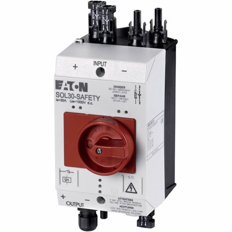 SOL30-SAFETY/2MV-U(230V50HZ) Centrální nouzový odpínač FV panelů Uc=230V/50Hz, 26A, 2xM12->1xM16 1