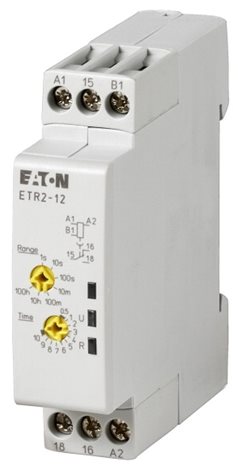 ETR2-12 Časové relé, zpožděný odpad, 24-240V AC, 24-48V DC, Ie=3A, Ith=6A, 1 přep. kont., 
