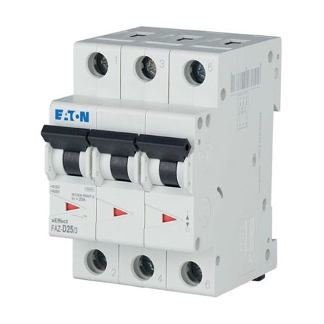 FAZ-D25/3 Jistič FAZ, char D, 3-pólový, In=25A, Icu=15kA (ČSN EN 60947-2)