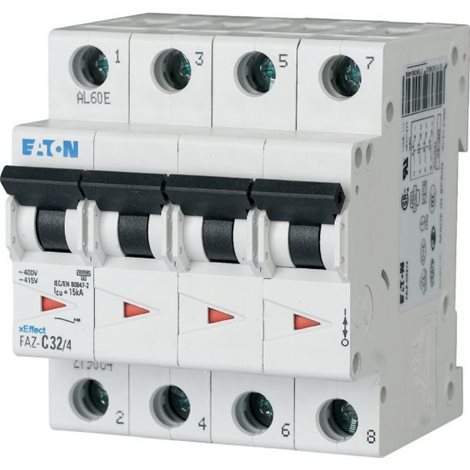FAZ-B1,5/4 Jistič FAZ, char B, 4-pólový, In=1,5A, Icu=15kA (ČSN EN 60947-2)