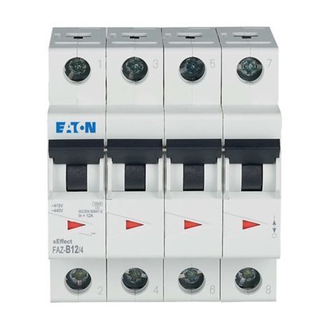 FAZ-B12/4 Jistič FAZ, char B, 4-pólový, In=12A, Icu=15kA (ČSN EN 60947-2)