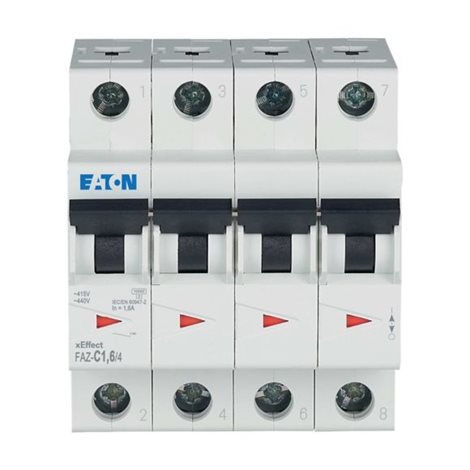 FAZ-C1,6/4 Jistič FAZ, char C, 4-pólový, In=1,6A, Icu=15kA (ČSN EN 60947-2)