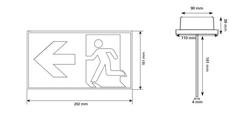 NEXI-PLEXL-LR lehký oboustranný panel Vlevo/Vpravo ISO7010 30m 3