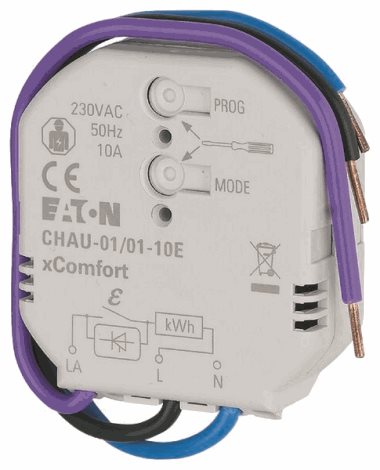 CHAU-01/01-10E RF Vytápěcí aktor PWM 10A s měřičem spotřeby