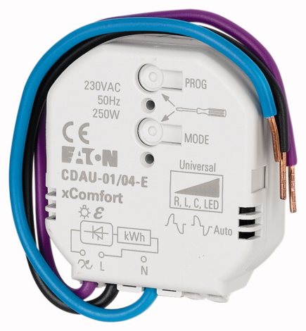 CDAU-01/04-E RF SMART stmívací aktor 250W UNI s měřením spotřeby