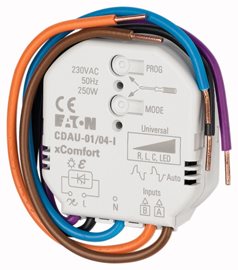 CDAU-01/04-I RF SMART stmívací aktor 250W UNI s 2x binárními vstupy