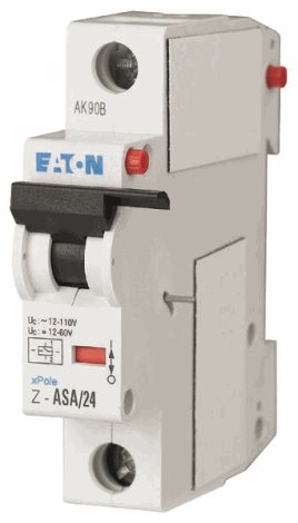 Z-ASA/24 Vypínací spoušť pro modulární jističe, montáž vlevo, uchycení přilepením, 12-110V AC / 12-6