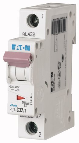 PL7-B32/1 Jistič PL7, char B, 1-pólový, Icn=10kA, In=32A