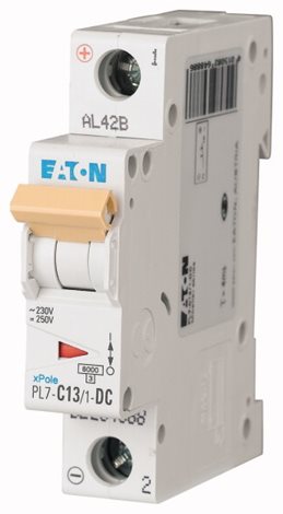 PL7-C13/1-DC Jistič PL7-DC, char. C, 1-pólový, Icn=10kA, In=13A