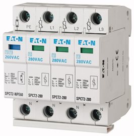 SPCT2-280-3+NPE (SPC-S-3+N/PE) Svodič přepětí třídy T2+T3 (II+III, C+D), modulový, TN-S,TT; 3+Npól, 