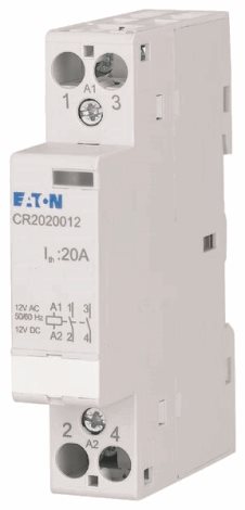 CR2002012 Instalační stykač, tichý, Uc=12V AC/DC, In=20A, 2vyp. kont.