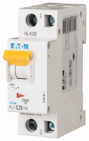 PL7-B25/1N Jistič PL7, char B, 1+N-pólový, Icn=10kA, In=25A