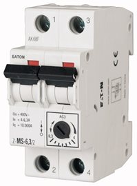 Z-MS-6,3/2 Spínač motorů 2-pól (pro 1-fáz motory), Ir=4.00-6.30A