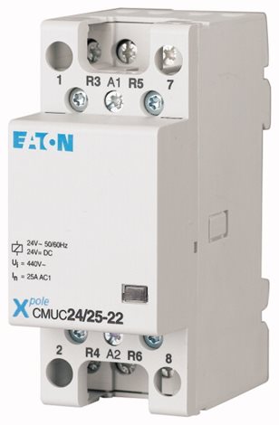 CMUC24/25-22 Instalační stykač, Uc=24V AC/DC, In=25A, 2zap. 2vyp. kont.