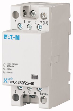 CMUC230/25-40 Instalační stykač, Uc=230V AC/DC, In=25A, 4zap. kont.