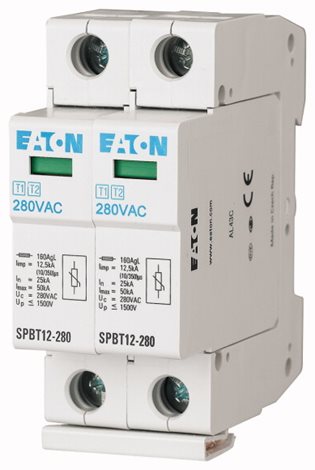 SPBT12-280/2 (SPB-12/280/2) Svodič přepětí třídy T1+T2 (B+C), 2-pól sada pro TN-S