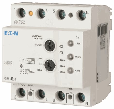PDIM-40/4 Monitorovací relé reziduálního proudu PDIM, In=40A