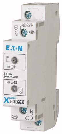 Z-UDL230 Světelné návěstí dvojité červená+zelená, Un=230V AC/DC