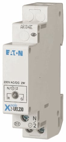 Z-UEL230 Světelné návěstí červená+zelená 1x LED, Un=230V AC/DC