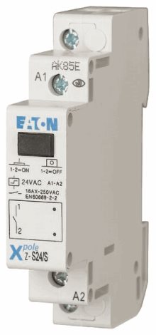 Z-S24/S Impulsní relé, tlačítko, 24V AC / 12V DC, 1zap. kontakt, 16A