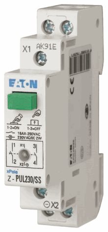 Z-PUL230/SS Tlačítko se signálkou LED, 2zap. kont., Un=230V AC/DC