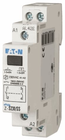 Z-S230/SS Impulsní relé, tlačítko, 230V AC, 50Hz, 2zap. kontakty, 16A
