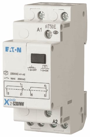 Z-S230/WW Impulsní relé, tlačítko, 230V AC, 50Hz, 2přep. kontakty, 16A