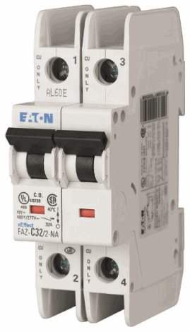 FAZ-C2/2-NA Jistič FAZ (norma UL), char C, 2-pólový, In=2A, Icu=15kA (IEC 60947-2)