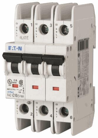 FAZ-B20/3-NA Jistič FAZ (norma UL), char B, 3-pólový, In=20A, Icu=15kA (IEC 60947-2)