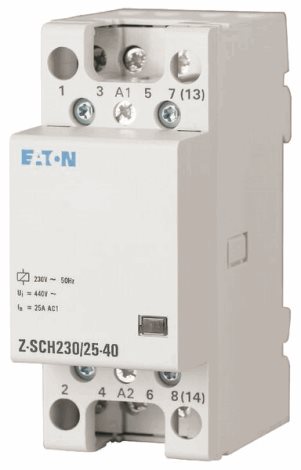 Z-SCH230/25-40 Instalační stykač, Uc=230V AC, In=25A, 4zap. kont.