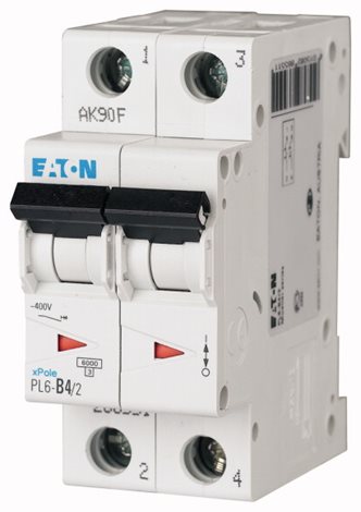 PL6-C4/2 Jistič 2p, C, 4A, 6kA