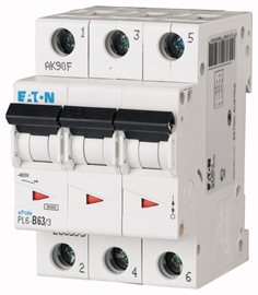 PL6-B63/3 Jistič 3-p, B, 63A, 6kA