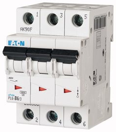 PL6-B6/3 jistič 3-p, B, 6A, 6kA