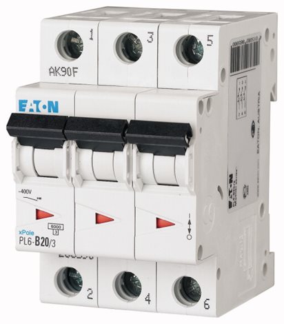 PL6-B20/3 Jistič 3-p, B, 20A, 6kA