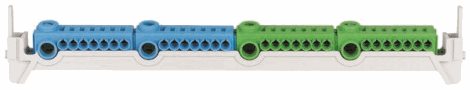 KSK-2N/2PE-KLV Bezšroubová svorkovnice 1xN/PE pro KLV, 2x2,5-25mm2 a 14x0,5-4mm2 (N+PE)