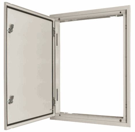 BPM-U-3S-600/10-W Rám s dveřmi, zámek Doppelbart (motýlek 3mm), IP54, bílá, montáž POD omí