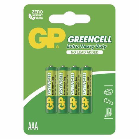 B1211 GP zinková baterie GREENCELL AAA 24G (R03) 4BL 1