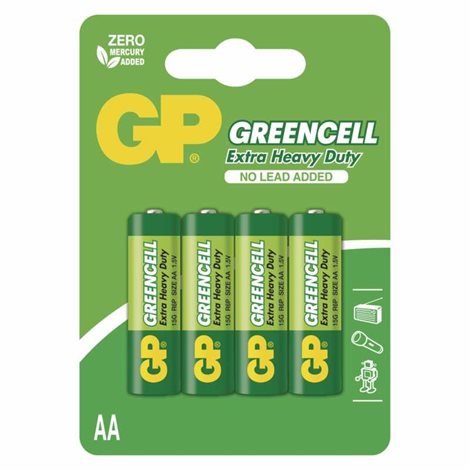 B1221 GP zinková baterie GREENCELL AA 15G (R6) 4BL 1