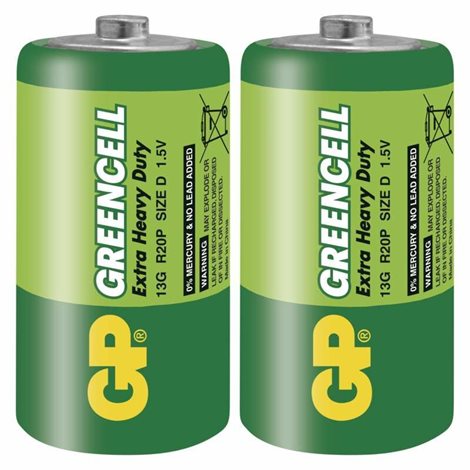 GP 13G GP BAT. GREENCELL R20 2BL 2