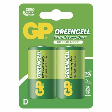 GP 13G GP BAT. GREENCELL R20 2BL 1